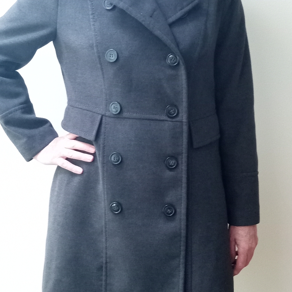 H&M Grey Double Breasted Peacoat in Size 12. NWOT
